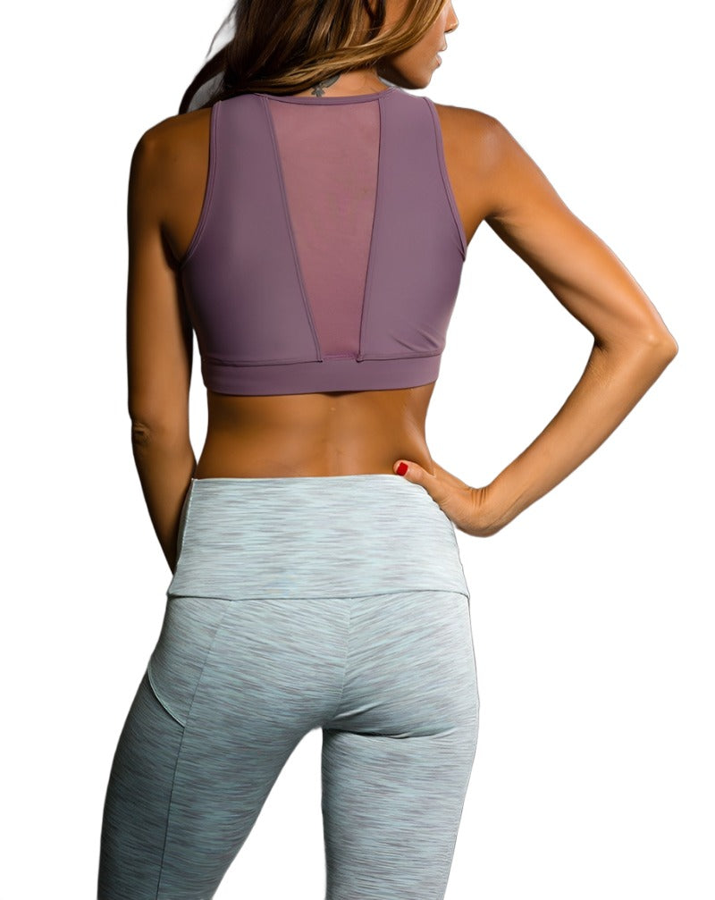 Onzie Hot Yoga Briana Bra 3641 - Purple Haze - rear view