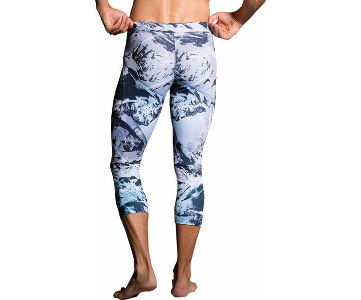Final Sale Onzie Hot Yoga Mens Core Capri 504 - Glacier - rear view