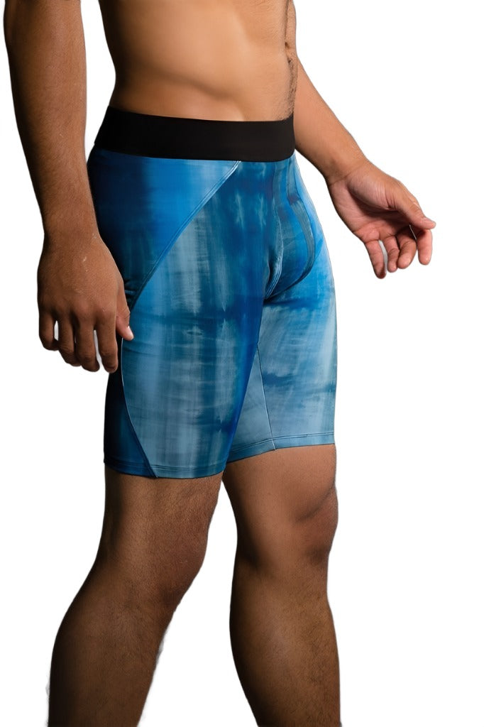Onzie Hot Yoga Mens Fitted Shorts 508 - Mantra - side  view