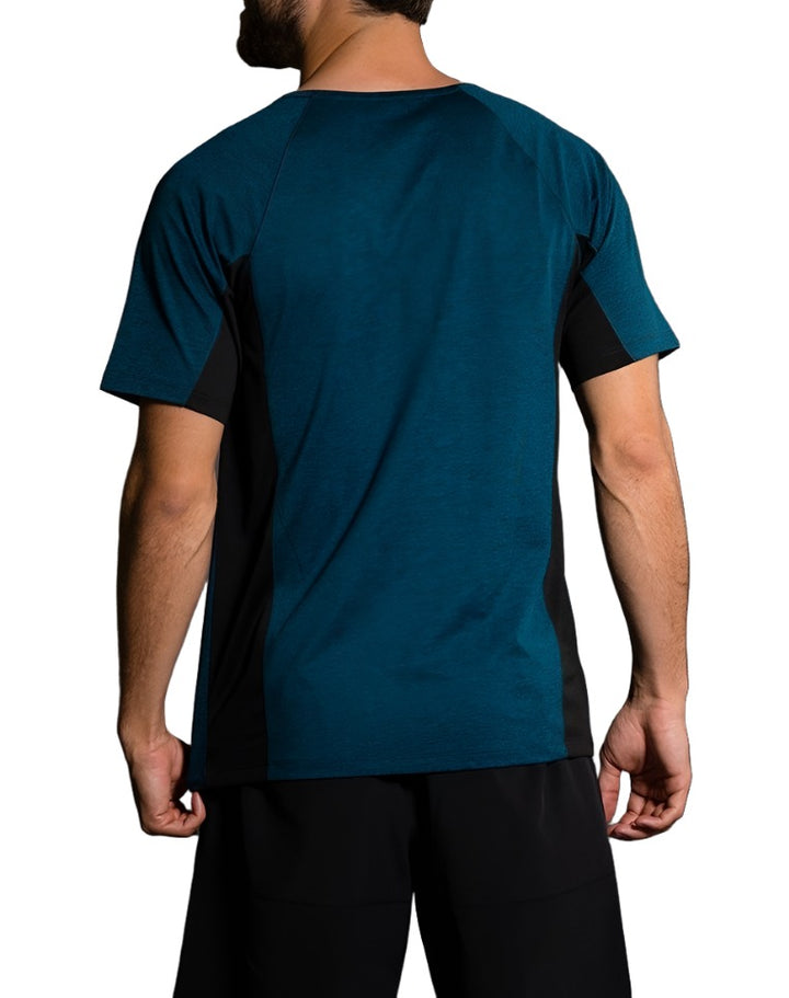 Onzie Hot Yoga Mens Raglan Short Sleeve top 701 - Fiji - rear view
