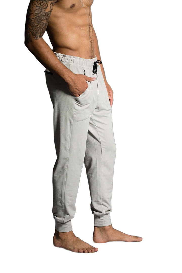 Final Sale Onzie Hot Yoga Mens Sweat Pant 506 - Khaki - side view