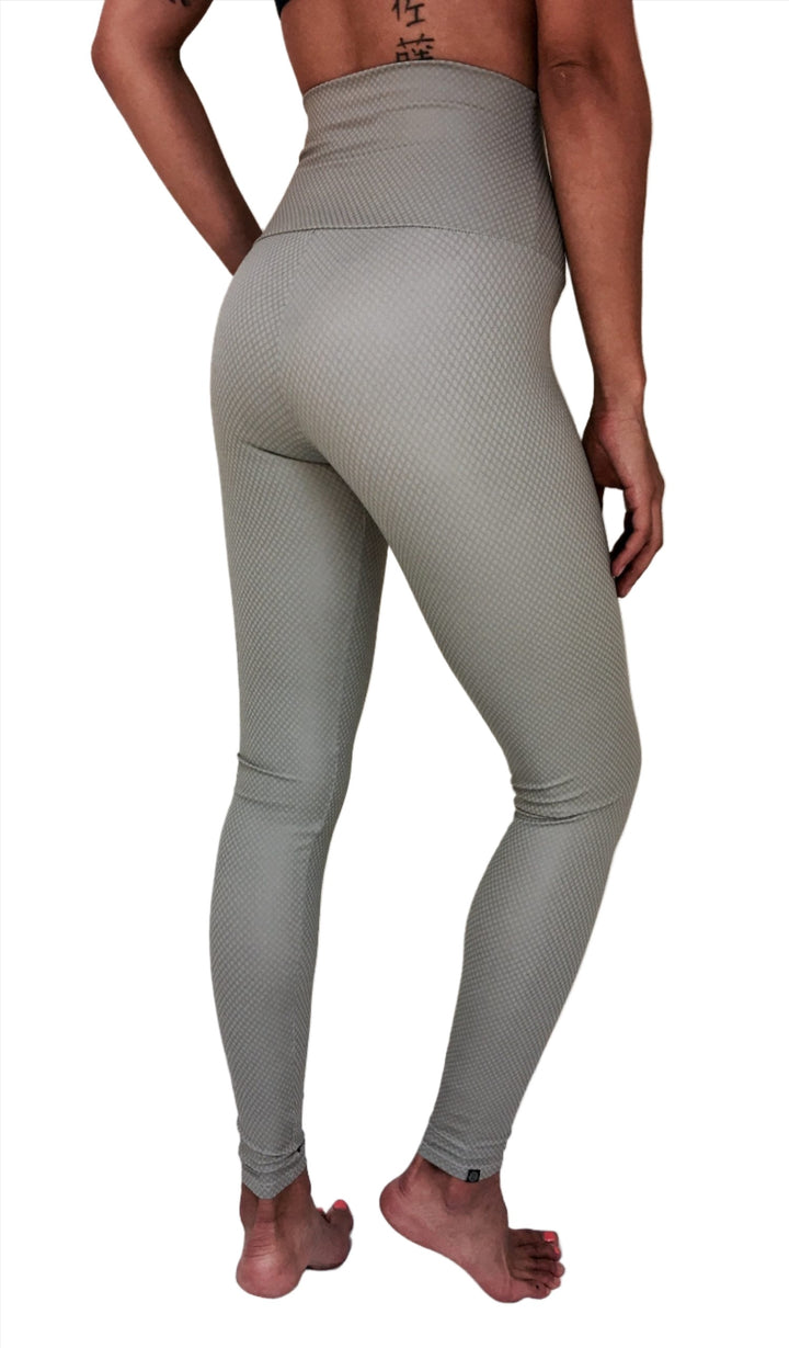 Onzie Hot Yoga High Rise Legging 228 Stone Fishnet - rear view