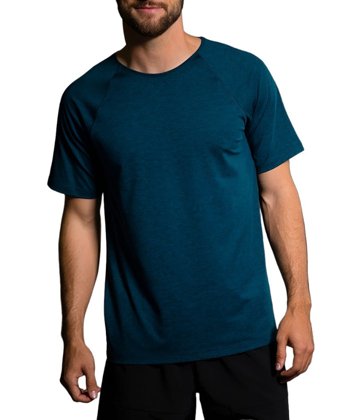 Onzie Hot Yoga Mens Raglan Short Sleeve top 701 - Fiji - front view