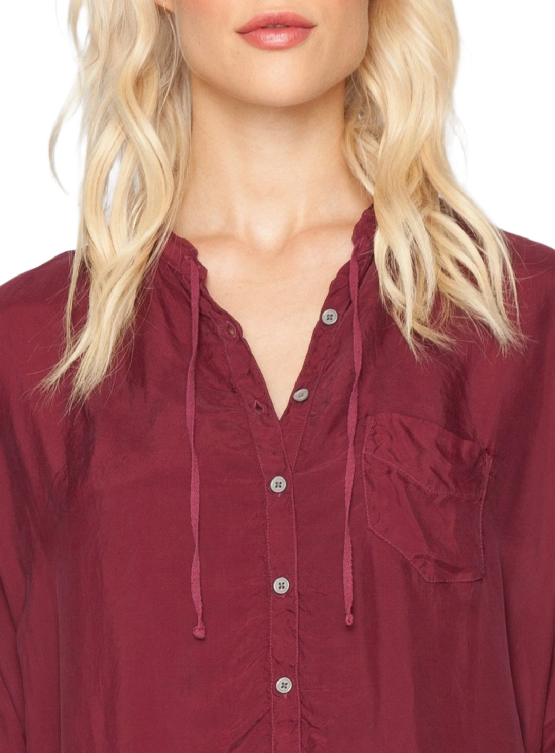 Johnny Was/Pete & Greta Paige Button Down - Berry Sangria - Front Rear View