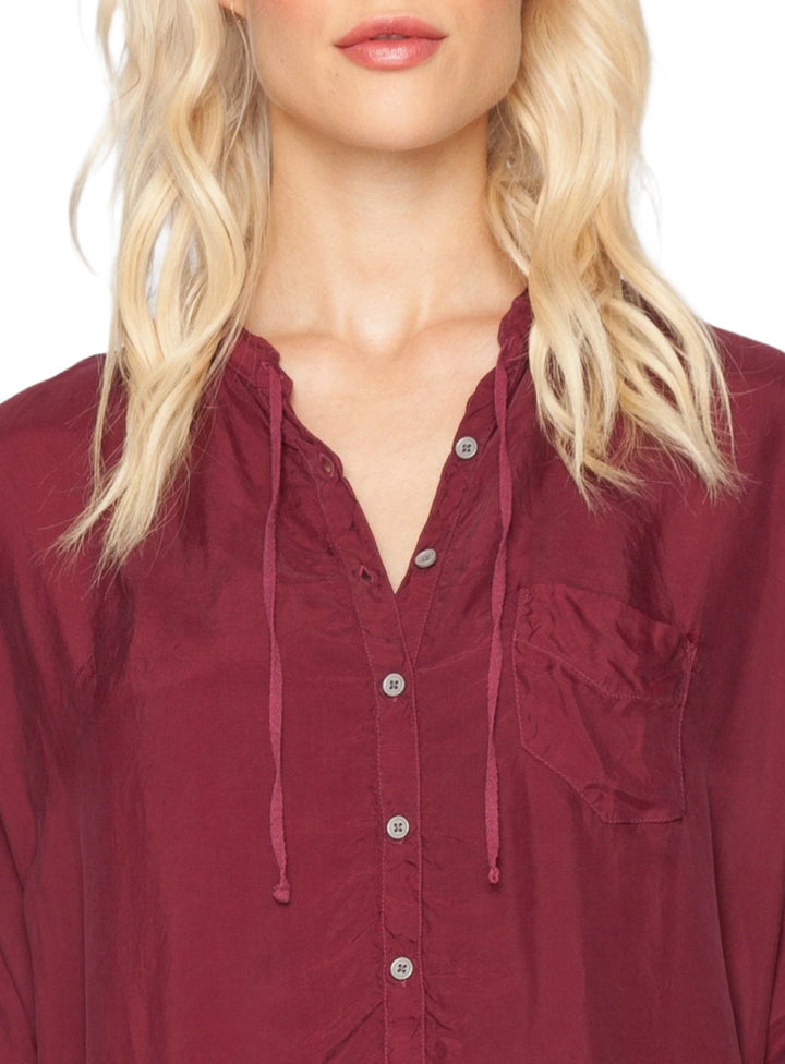 Johnny Was/Pete & Greta Paige Button Down - Berry Sangria - Front Rear View