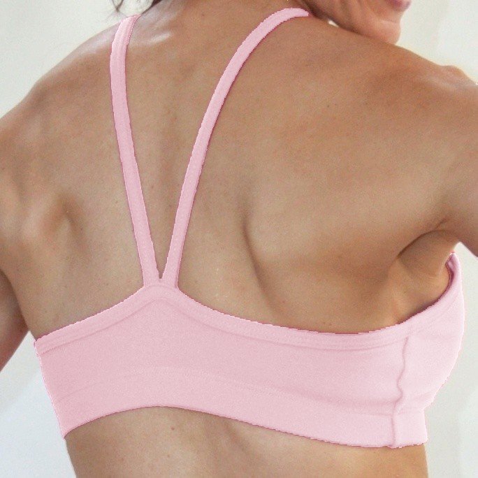 One Step Ahead V front Cami Bra 325 Cotton - Pink - rear view