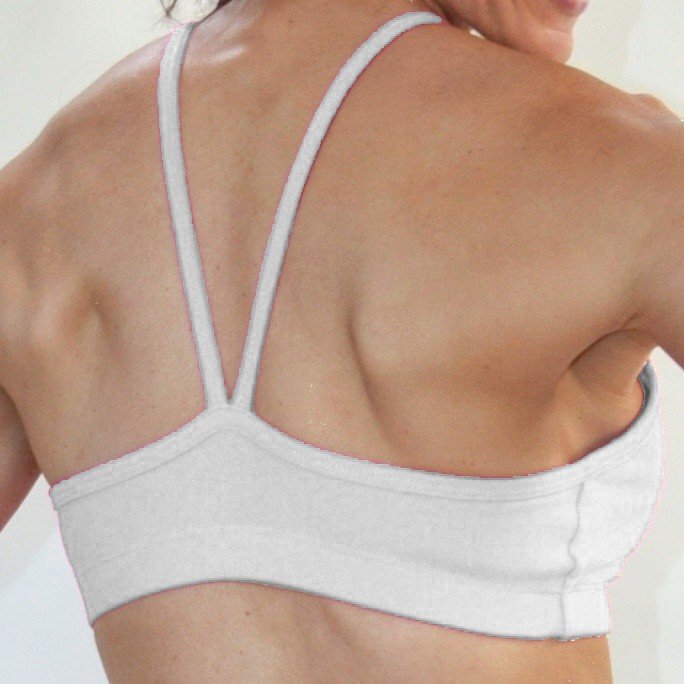 One Step Ahead V front Cami Bra 325 Cotton - White - rear view