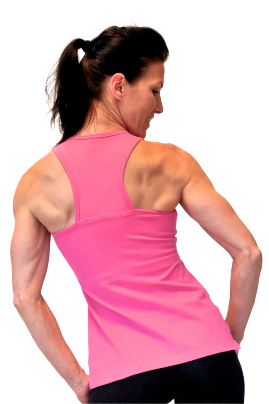 One Step Ahead Wrap Tank 20208L - Fuschia - rear view