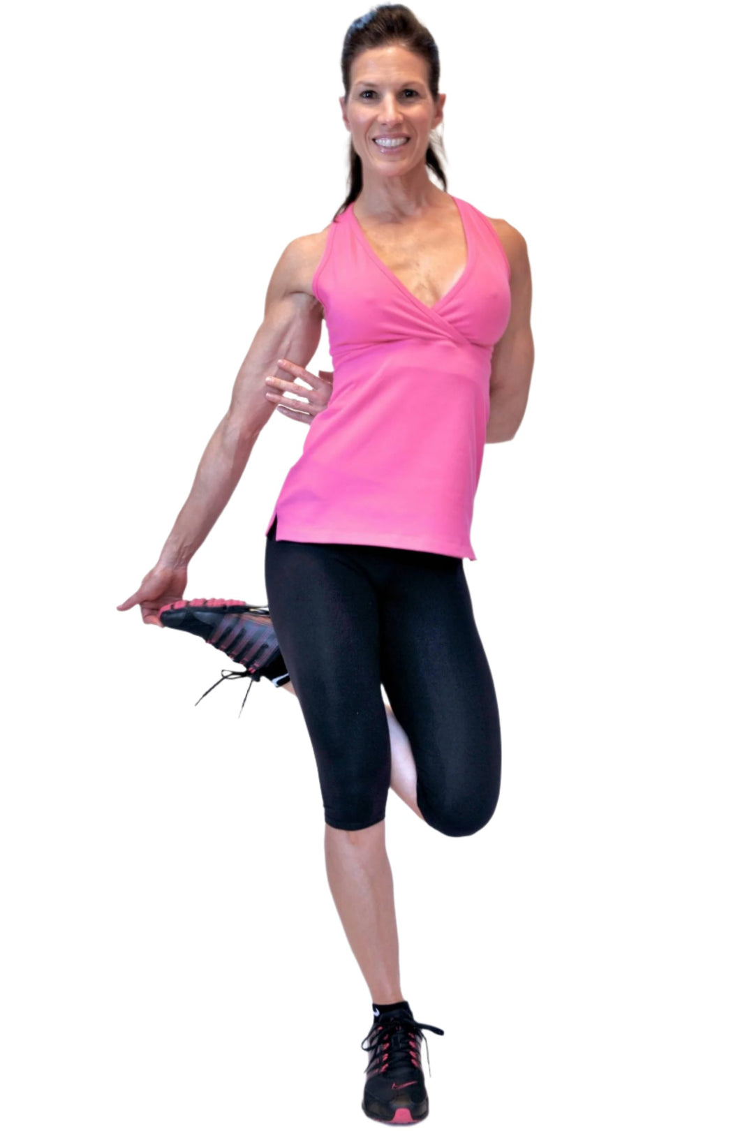 One Step Ahead Wrap Tank 20208L - Fuschia - front alt view