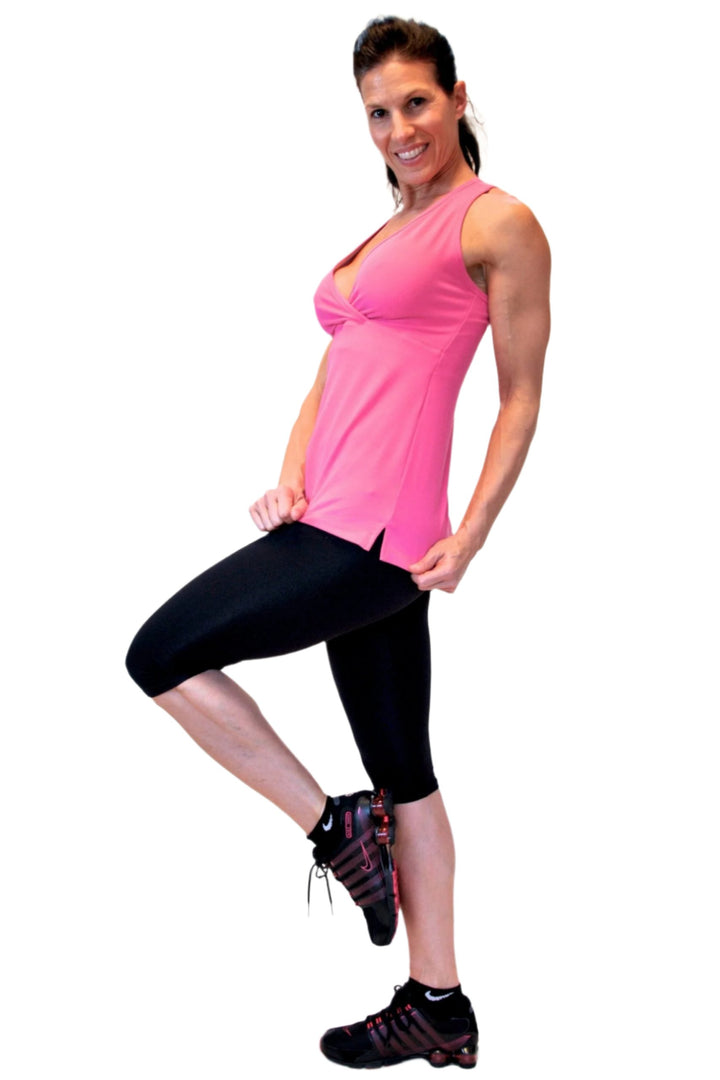 One Step Ahead Wrap Tank 20208L - Fuschia - side view