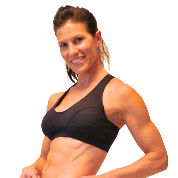  One Step Ahead Padded Racerback Bra 293 - Black - side view