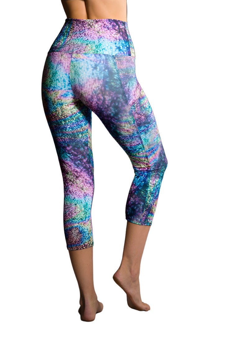 Onzie Hot Yoga High Rise Stunner Capri 2011 - Urban Rain - rear view