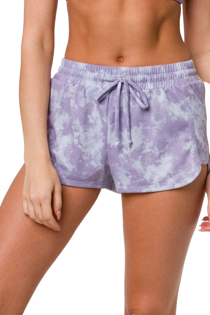 Onzie Yoga Flow Divine Short 2014 - Lavender Tie Dye - front view