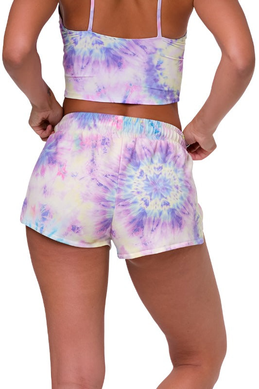 Onzie Yoga Flow Divine Short 2014 -  Neon Tie Dye - Back View