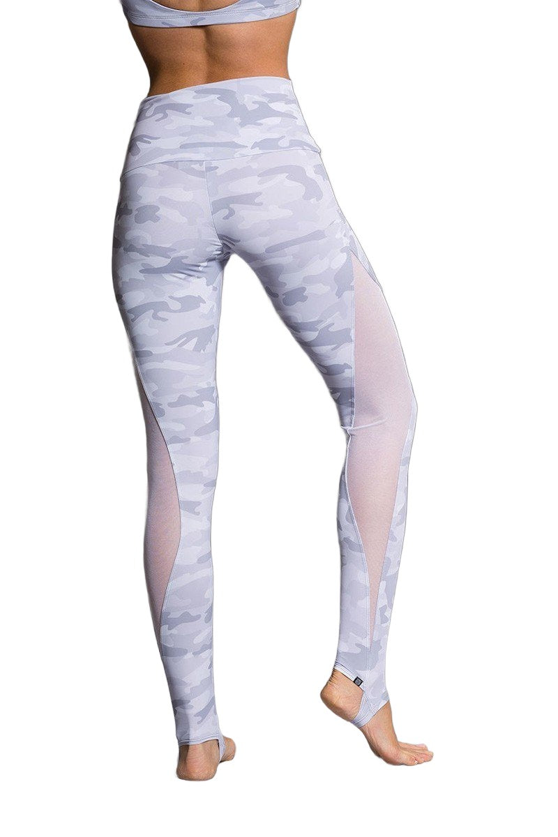 Onzie Hot Yoga Stirrup Legging 2007 - Grey Camo - rear view
