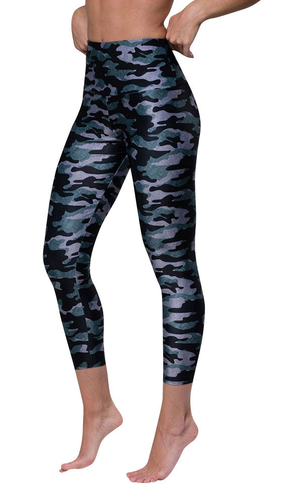 Onzie Hot Yoga Capri 202 - Distressed Camo - front alt view