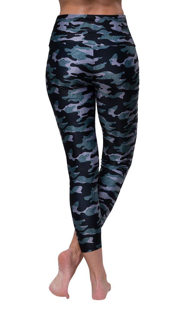 Onzie Hot Yoga Capri 202 - Distressed Camo - rear view
