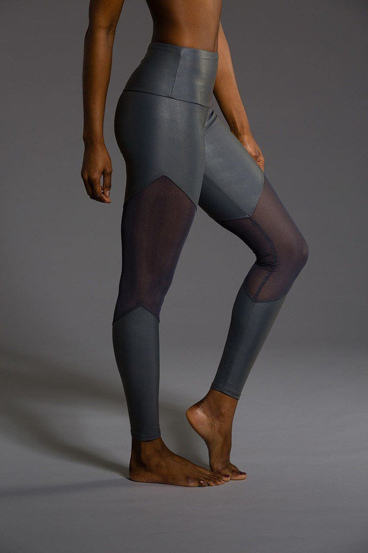 Onzie High Rise Track Legging 2046 - Slate Venom - side view