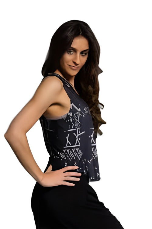 Onzie Flow Pura Vida Tank 337  - Digital Floral - side alt view