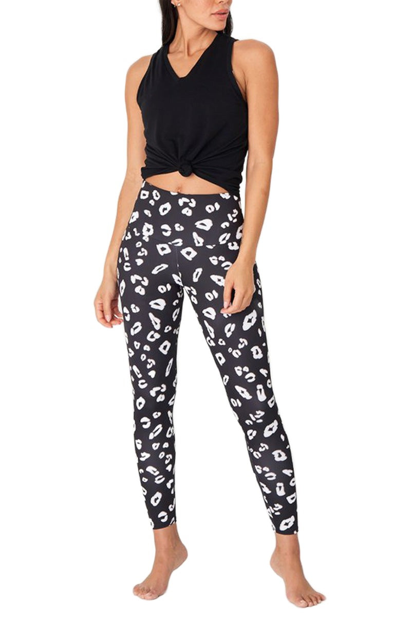 Onzie Flow Highrise Basic Midi 2029 - Black White Leopard - Full View