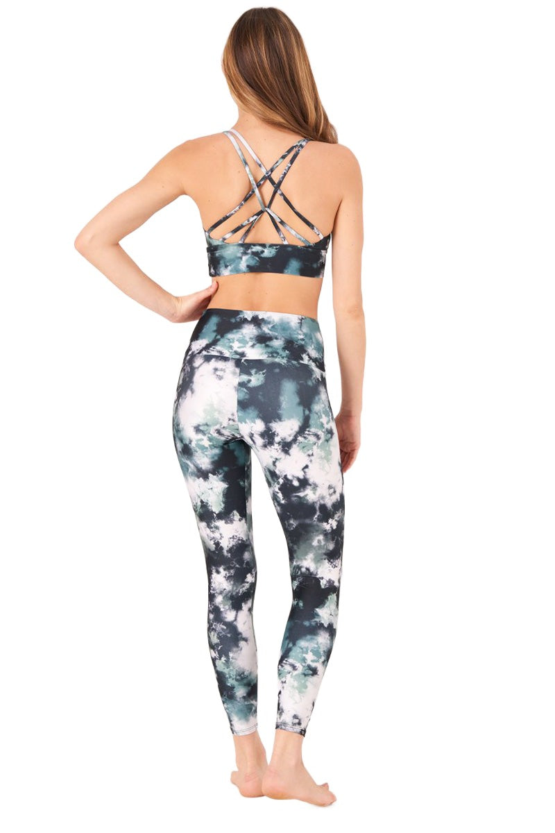 Onzie Flow Highrise Basic Midi 2029 - Evergreen Tie Dye - Full Back View