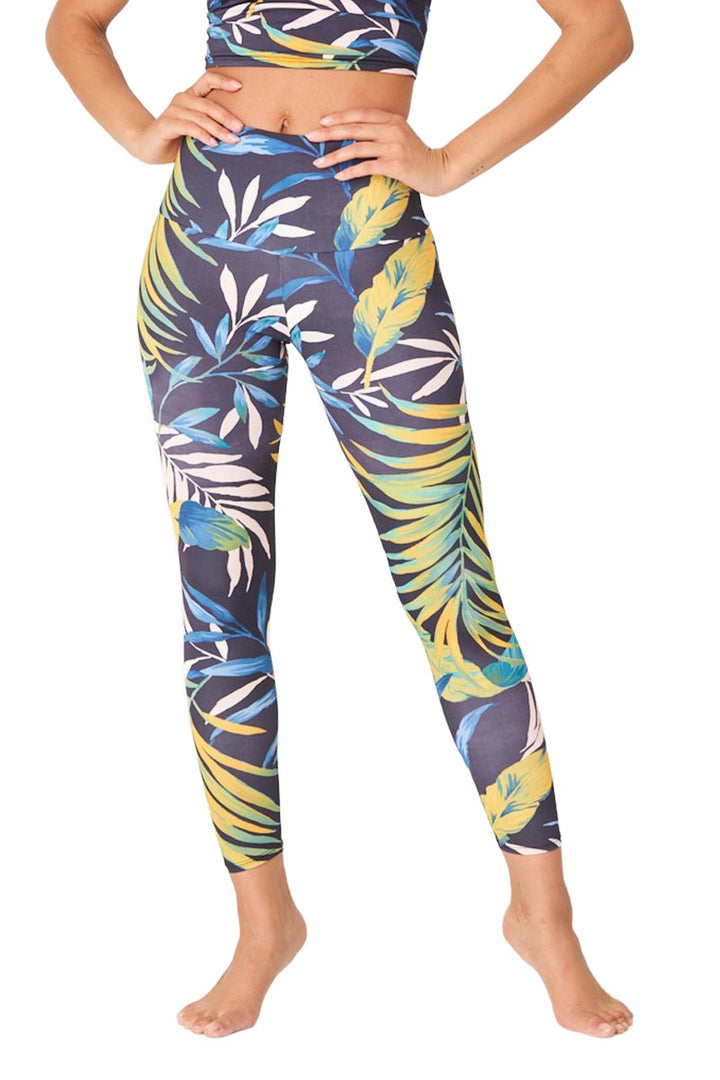 Onzie Flow Highrise Basic Midi 2029 - Palm Paradise - Front View
