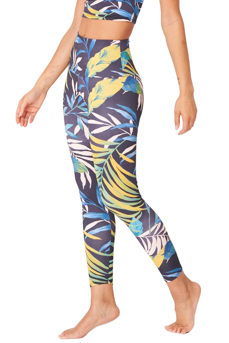 Onzie Flow Highrise Basic Midi 2029 - Palm Paradise - Side View