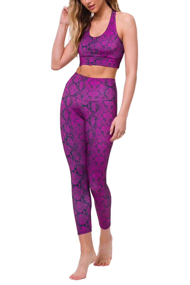 Onzie Flow Highrise Basic Midi 2029 -  Ultra Violet Snake  - front alt view