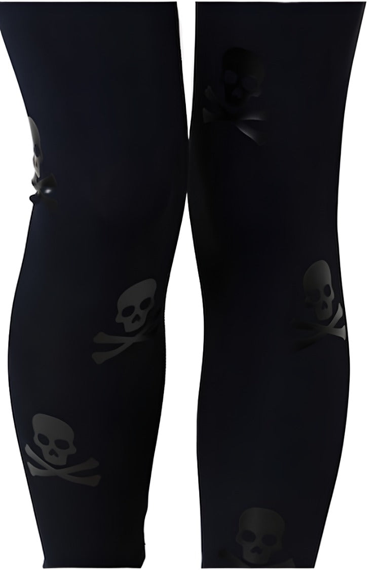 Onzie Flow Highrise Basic Midi 2029 - Black Skull - close view