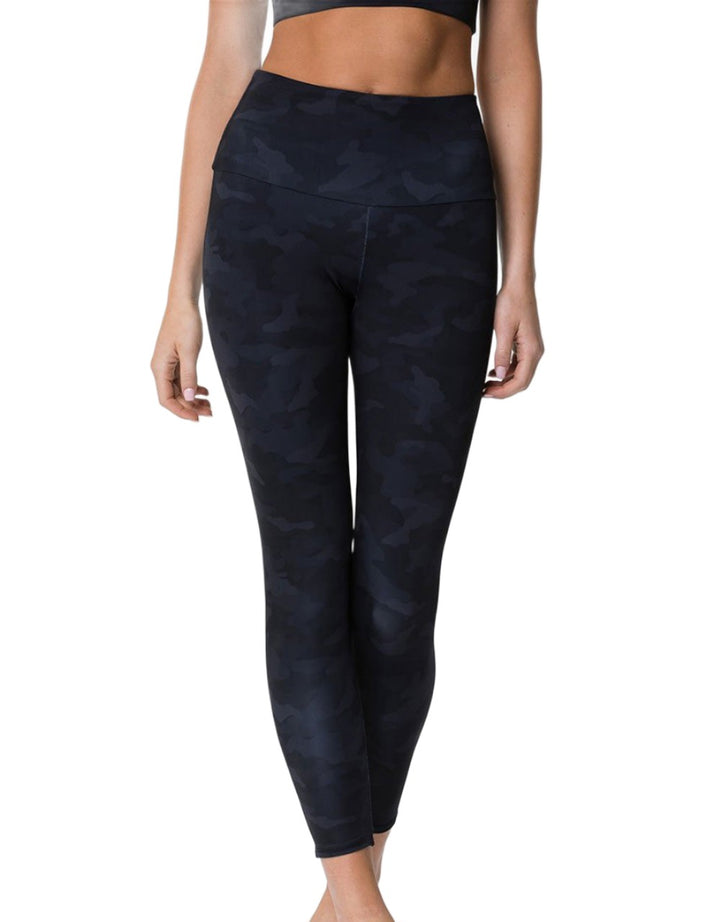 Onzie Flow Highrise Basic Midi 2029 7/8 legging - Black Grey Camo - front view