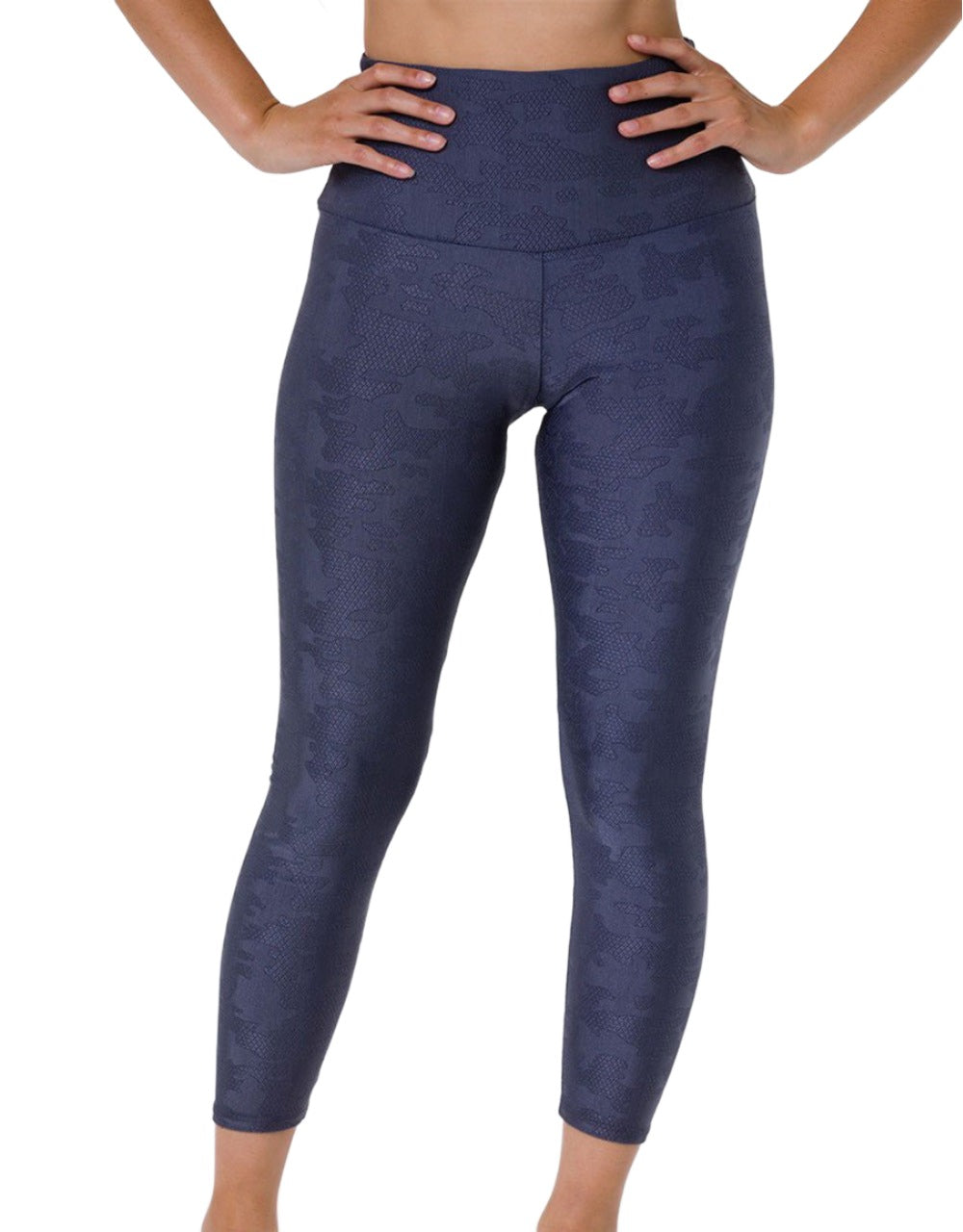 Onzie Flow Highrise Basic Midi 2029 Jacquard - Carbon Camo - front view