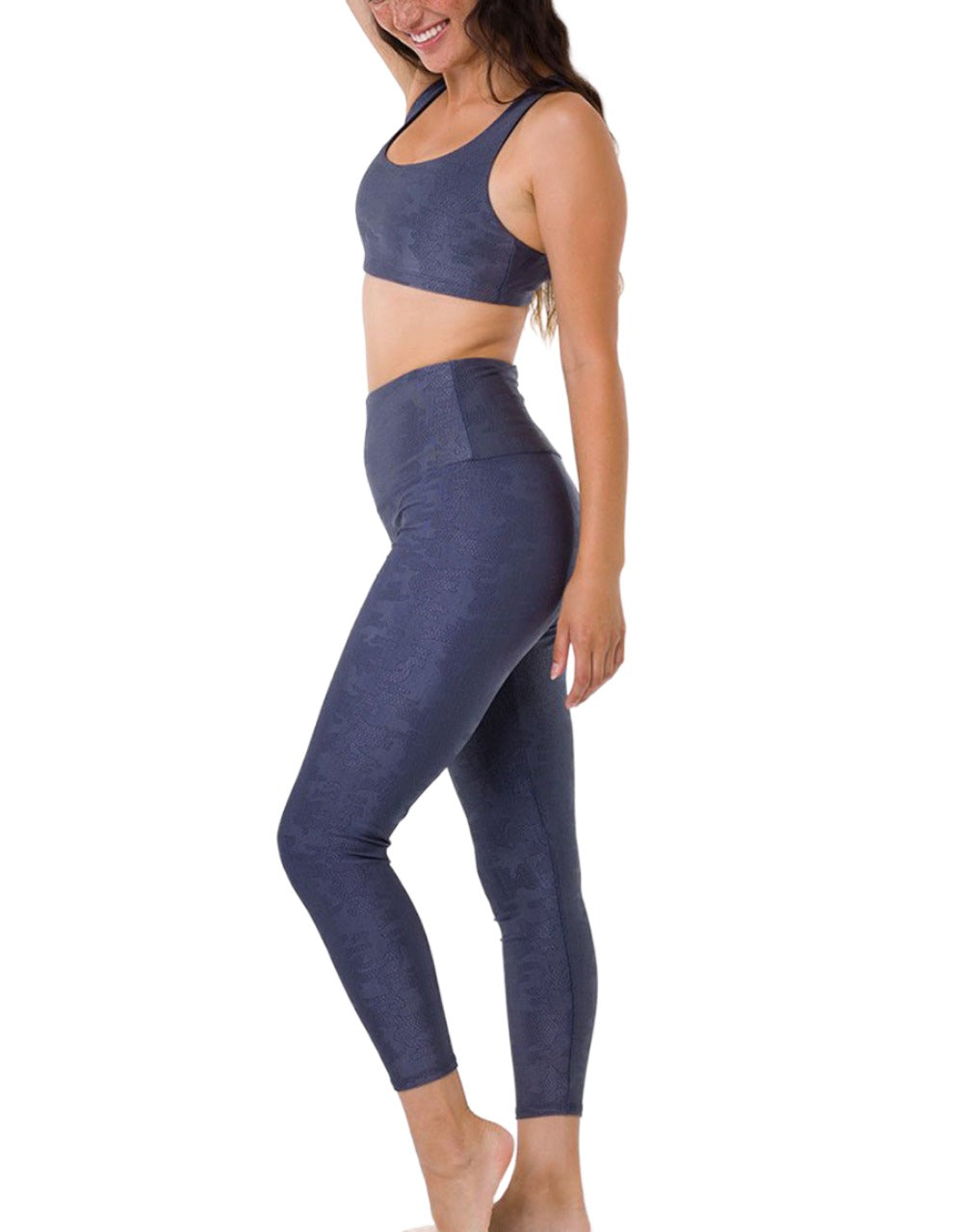 Onzie Flow Highrise Basic Midi 2029 Jacquard - Carbon Camo - side alt view