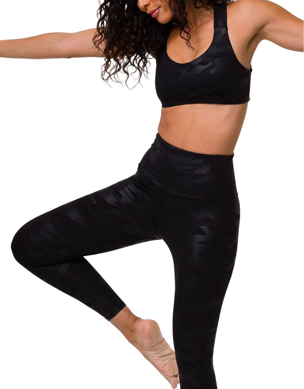 Onzie Flow Highrise Basic Midi 2029 Foil - Black Camo Foil - front view