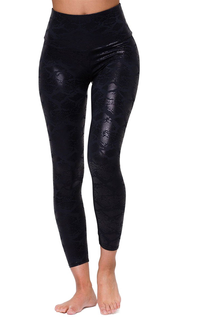 Onzie Flow Highrise Basic Midi 2029 Foil - Black Snake Foil - front alt view