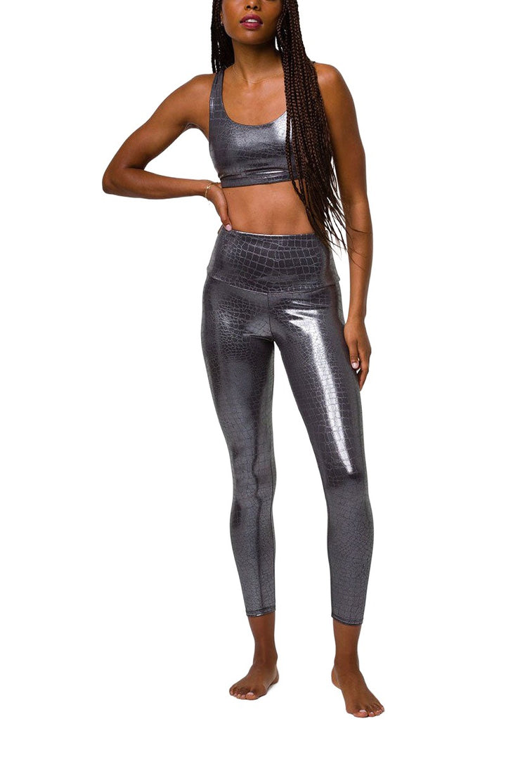 Onzie Flow Highrise Basic Midi 2029 Foil - Mercury - front alt view 1