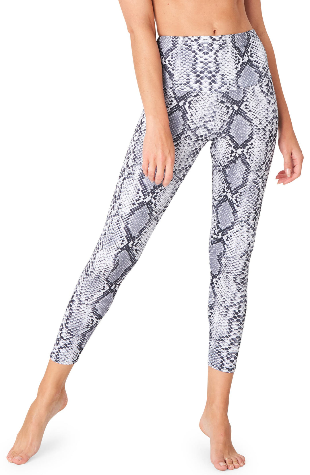 Onzie Flow Highrise Basic Midi 2029 - Black White Cobra - Front View