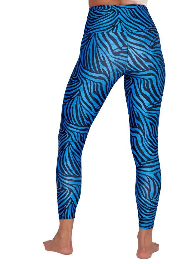 Onzie Flow Highrise Basic Midi 2029 and Plus - Blue Lagoon - Back View