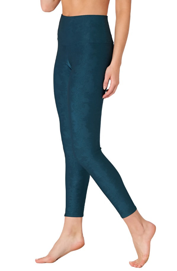 Onzie Flow Highrise Basic Midi 2029 Jacquard - Emerald Camo Jacquard - Side View