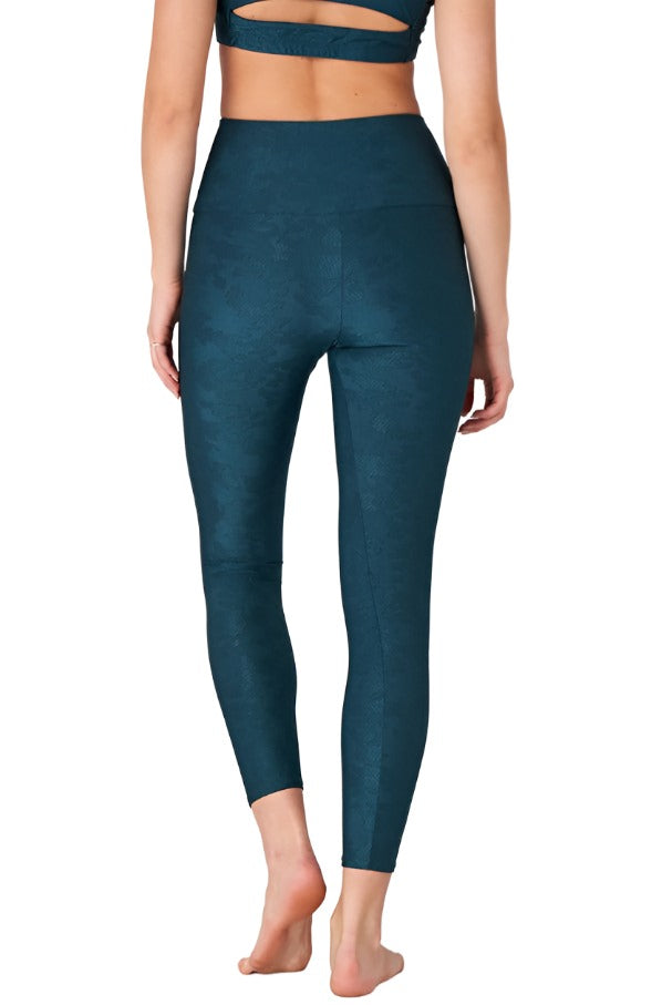 Onzie Flow Highrise Basic Midi 2029 Jacquard - Emerald Camo Jacquard - Back Full View