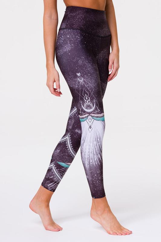 Onzie Flow Highrise Basic Midi 2029 7/8 legging - Rose Leopard - side view