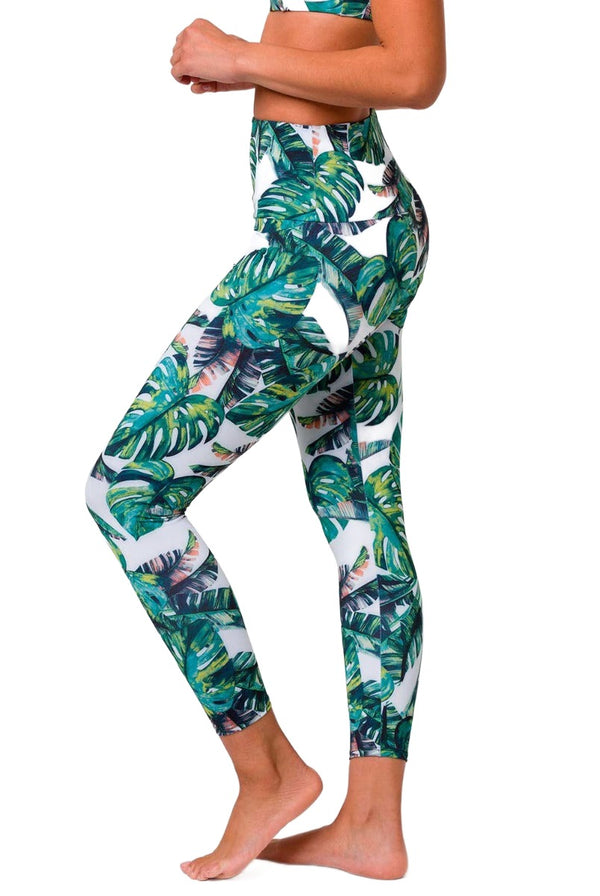 Ayolanni Workout Leggings Fashion Women Elastic Waist Yoga Sport Floral  Print Pants Leggings Cropped Pants 