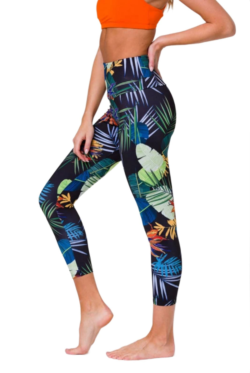 Onzie Flow Highrise Basic Midi 2029 - Rain Forest - side view