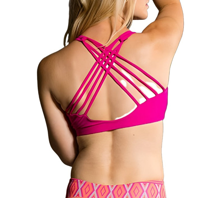 Onzie Hot Yoga Chic Bra 354 - Summer Rose - Back View
