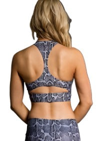 Onzie Peek-a-boo Racer Yoga Crop Top 3024 - Chamber - rear view