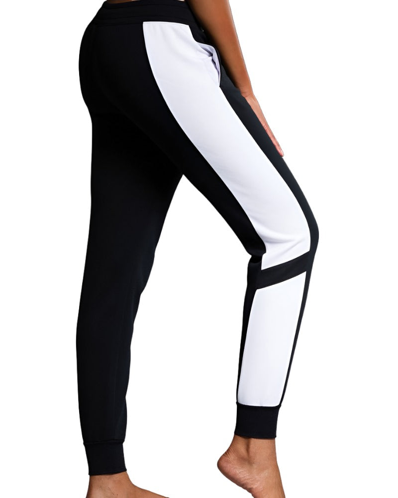 Onzie Yoga New Color Blocked Sweat Pant 2037 - Black - Side View