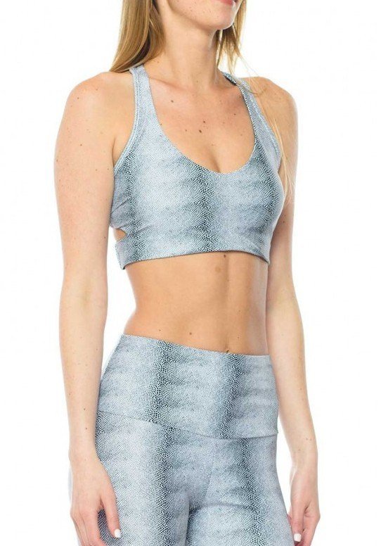 Onzie Hot Yoga Wrap Bra 3600 - White Venom - front view