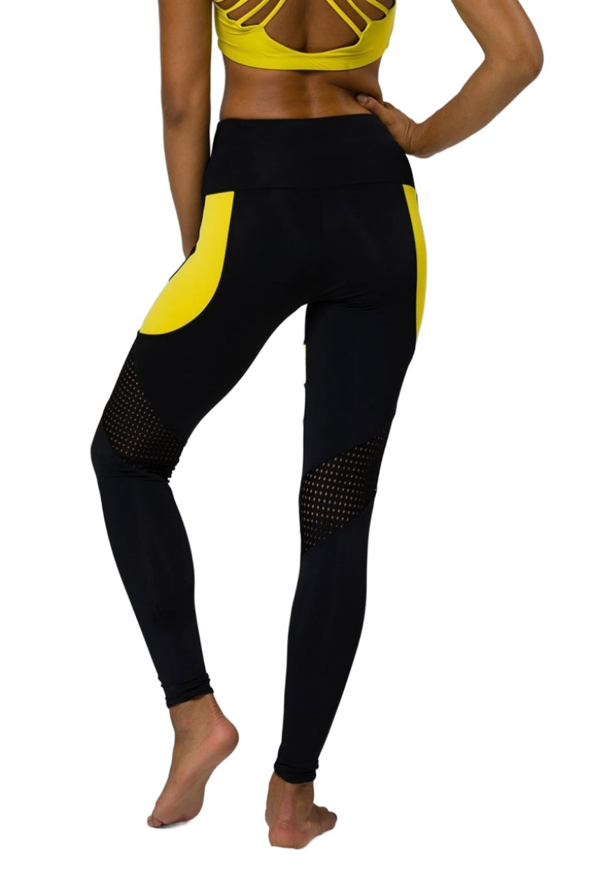 Onzie Flow High Rise Royal Legging 2042 - banana - rear view