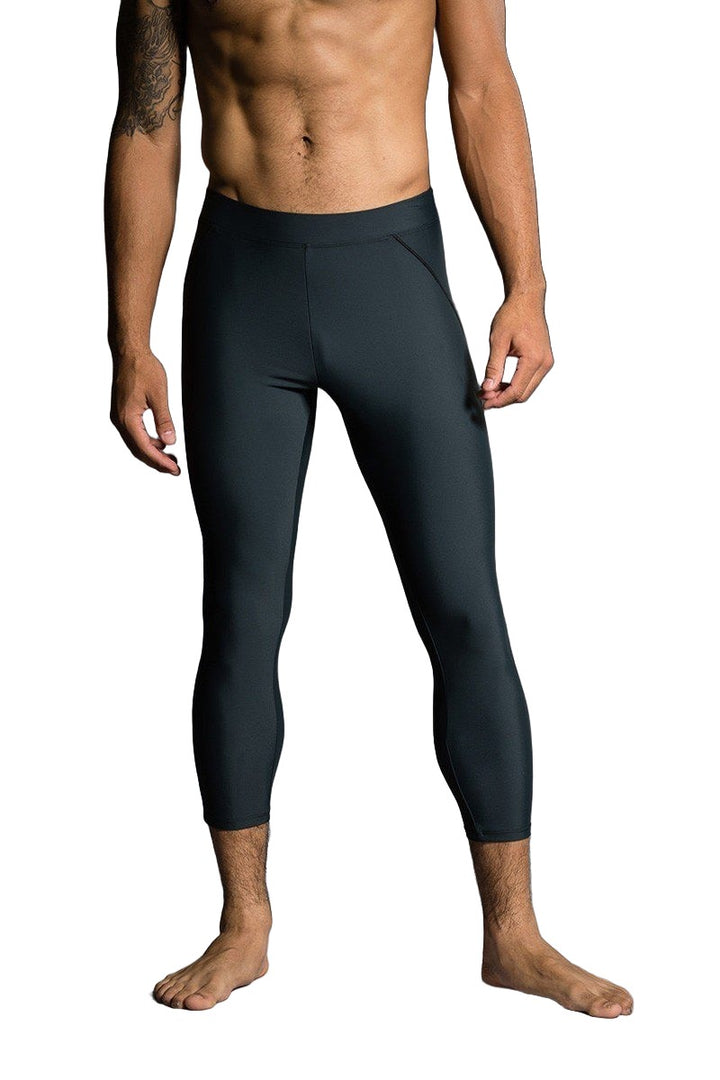 Final Sale Onzie Hot Yoga Mens Core Capri 504 - Charcoal - front view