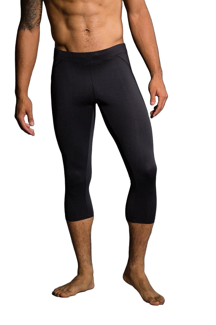 Final Sale Onzie Hot Yoga Mens Core Capri 504 - Black - front view