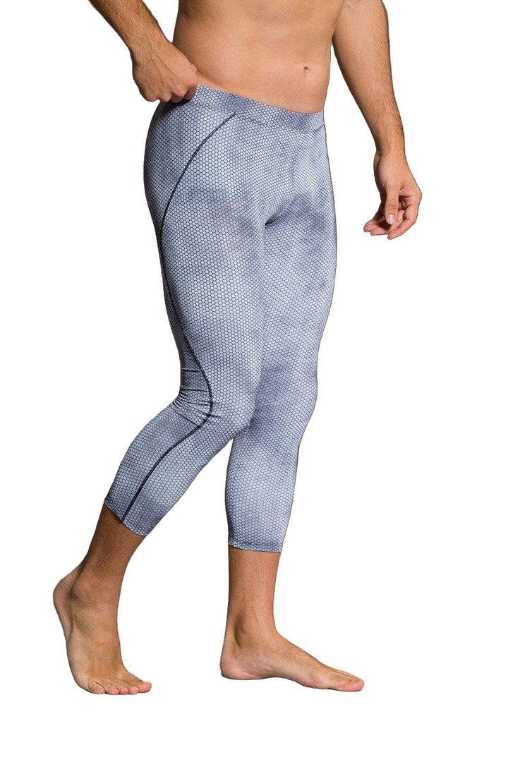 Final Sale Onzie Hot Yoga Mens Core Capri 504 - Honeycomb - side view